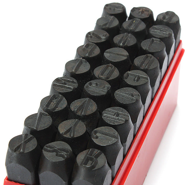 27pcs Letters Steel Punch Stamp Die Set Metal Tool 3/4/5/6/8/10/12.5mm