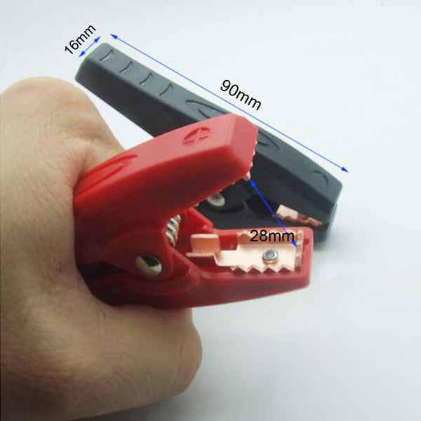 2 Pcs 90mm 100A Plastic Crocodile Alligator Car Battery Clip Clamp Anti-shorting Clip