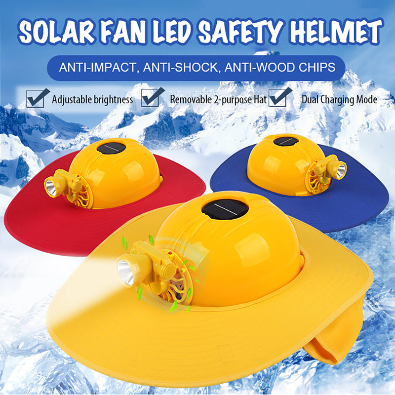 Construction Hard Hat Safety Protect Work Helmet with Solar Powered Cooling Fan