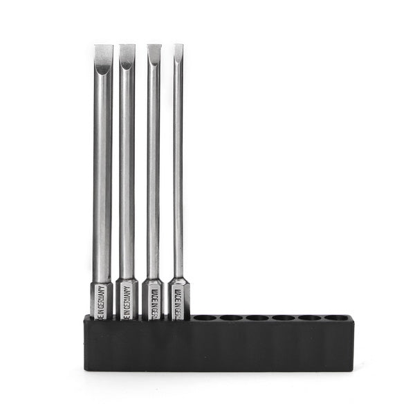 BROPPE 4pcs 100mm Magnetic 3.0-6.0mm Flat Head Slotted Tip Screwdrivers Bits