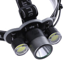 XANES 2505 1200LM Bicycle Headlight 5 Switch Modes T6+2*COB White Light 180  Rotation Adjustable He