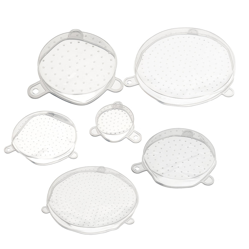 6Pcs/Set Stretch Reusable Silicone Bowl Wraps Food Saver Cover Seal Kitchen Storage Container