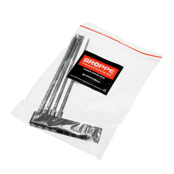 Broppe 4Pcs 150mm Magnetic 3.0-6.0mm Flat Head Slotted Tip Screwdrivers Bits