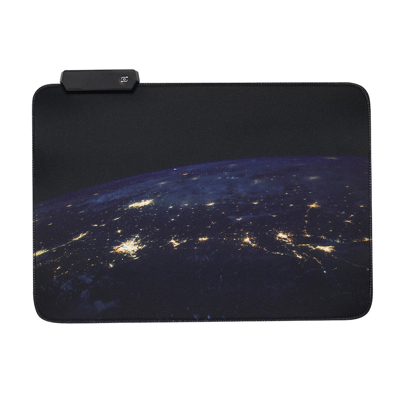 The Space USB Wired RGB Colorful Backlit LED Mouse Pad Anti-Slip Gaming Mice Table Desk Mat