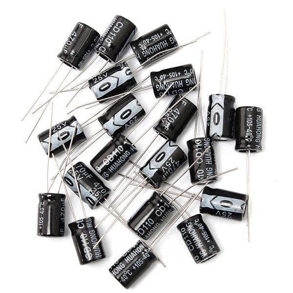 20PCS 470UF 25V Electrolytic Capacitor 25V470UF 8X12MM