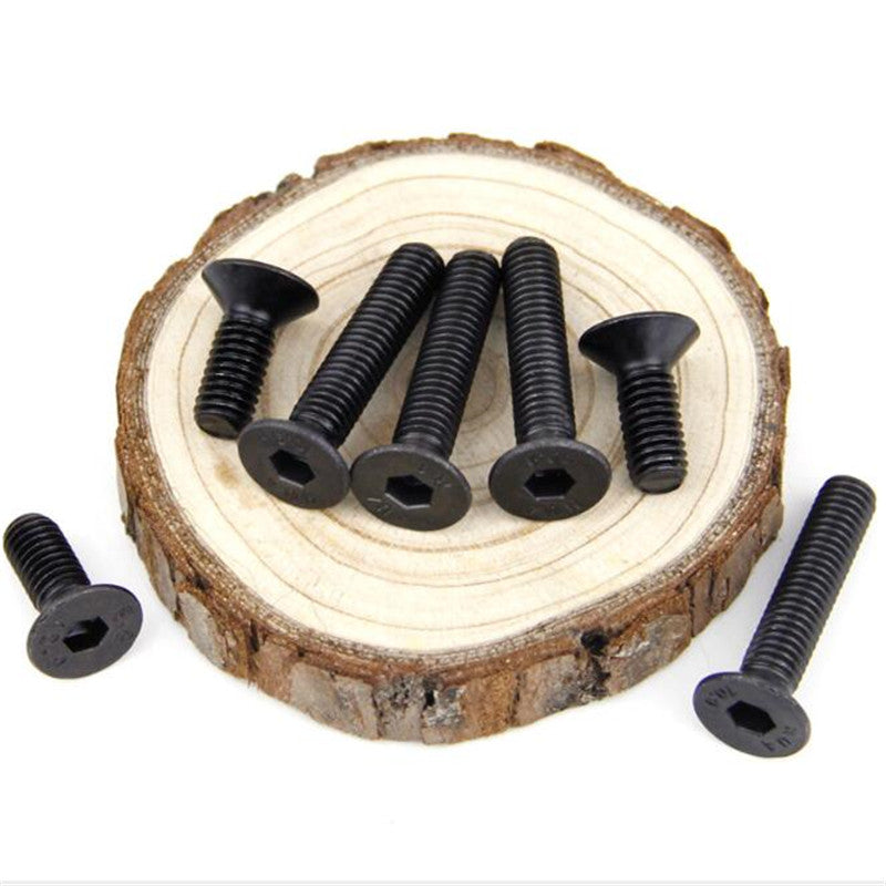 Suleve M2CH5 50Pcs M2 Hex Socket Countersunk Flat Head Screw Carbon Steel 10.9 Grade 4/5/6/8/10/12/14/16mm Optional