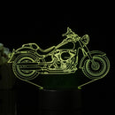 3D Illusion Motorcycle LED Desk Lamp 7 Color Change Touch Switch Night Light
