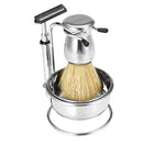 Bristle Hair Shaving Brush Safety Razor Shaver Stand Soap Bowl Holder Travel Set