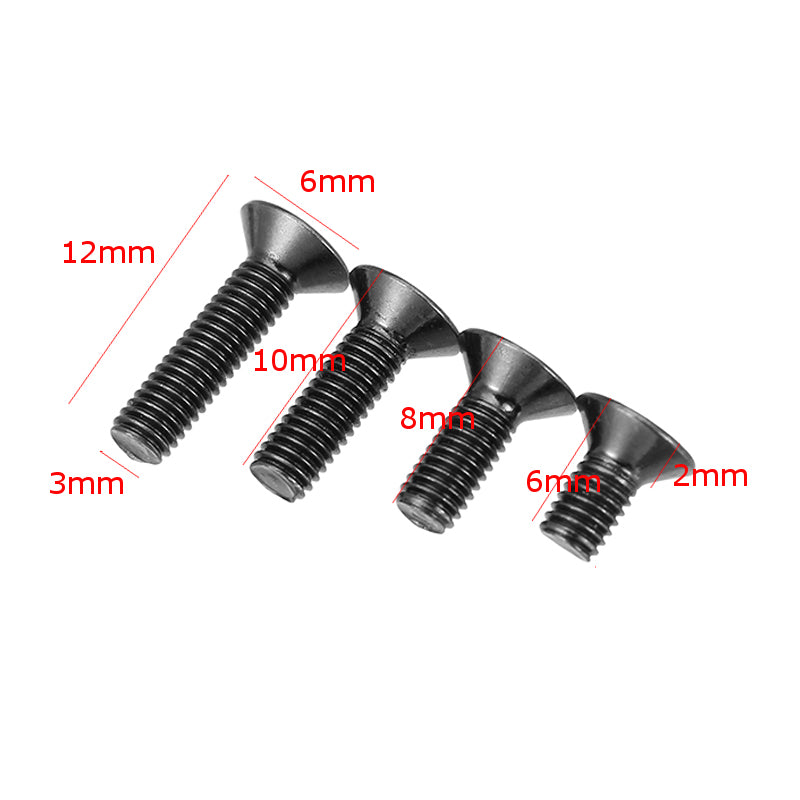 Suleve M3ASH4 10pcs M3 Hex Countersunk Flat Head Screws Alloy Steel Titanium Plated 12.9 Grade