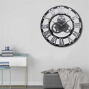 3D Gear Large Wall Clock Vintage Retro Roman Numerals Silent Sweep Non-ticking
