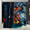 1.8M Maple Prints Bath Shower Curtain Fabric Bathroom Decor Set with 12 Hooks