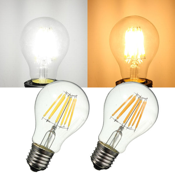 E27 A60 LED 8W COB Edison Retro Filament Light White/Warm White Tungsten Globe Lamp Bulb AC 220V