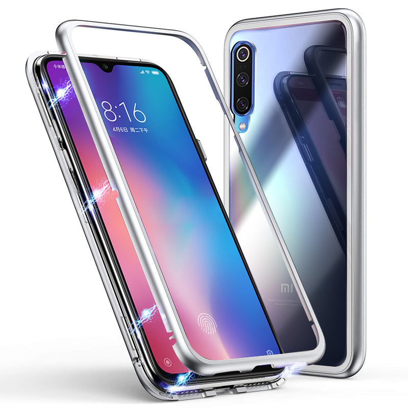 Bakeey 360 Magnetic Adsorption Metal Tempered Glass Flip Protective Case for Xiaomi Mi 9 / Xiaomi Mi9 Transparent Edition