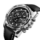SKMEI 9156 Sport Watch Chronograph Leather Strap Waterproof Men Quartz Wrist Watch
