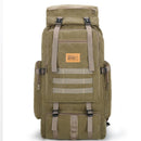 80L Large Capacity Outdoor Military Hiking Canvas Backpack Rucksack Travel Bags
