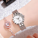 Deffrun Full Steel Case Casual Style Women Wrist Watch Clock Quartz Watches