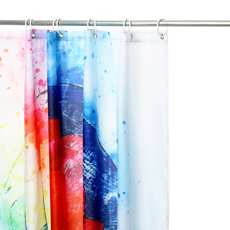 3D Digital Printing Various Pattern Bathroom Shower Curtain Waterproof & 12 Hook