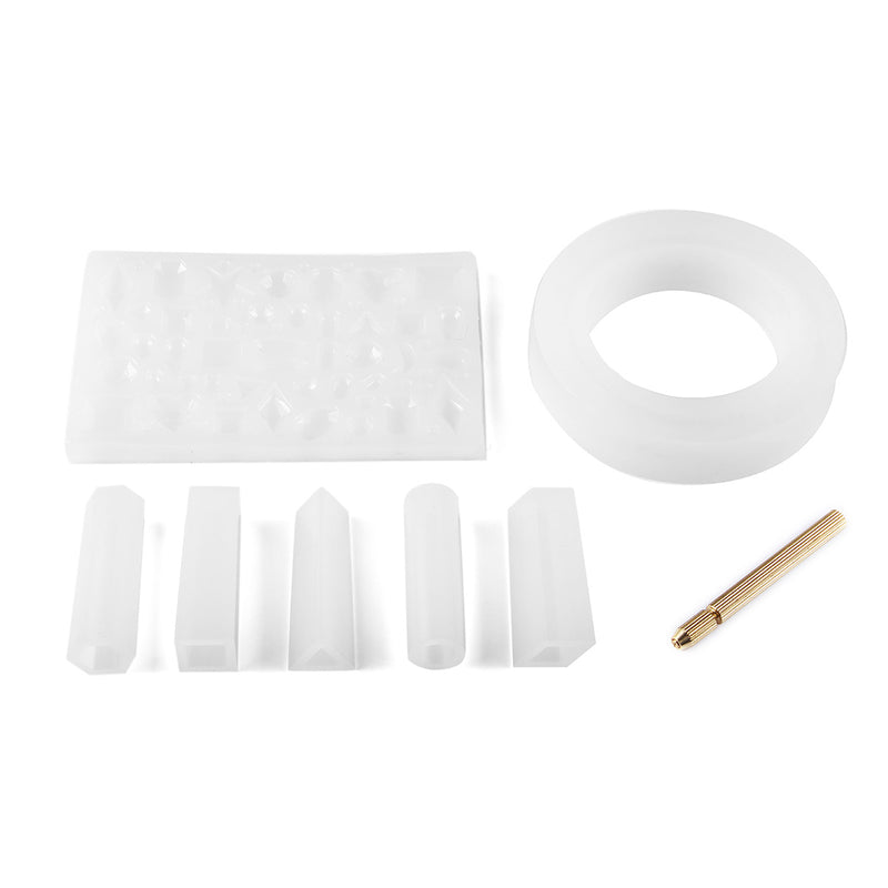 68Pcs DIY Geometric Resin Casting Mould Silicone Craft Making Mould Jewelry Molds Kit