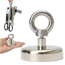 130kg D60mm Fishing Steel Ring Eyebolt Neodymium Magnet +10 Metre Rope