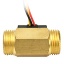 Full Copper Water Flow Sensor 1.75Mpa G1/2 Pulse Hall Flow Meter Switch 1-25L/Min