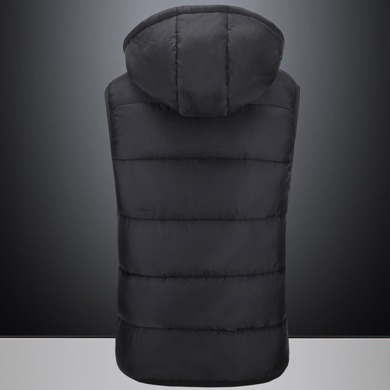 Electric Winter Warm Heated Waistcoat USB Charging Cotton Intelligent Heating Hooded Jacket Clothing