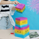 Huge Squishy Square Cake Rainbow Colour Kawaii Cute Soft Solw Rising Toy Cartoon Gift Collection