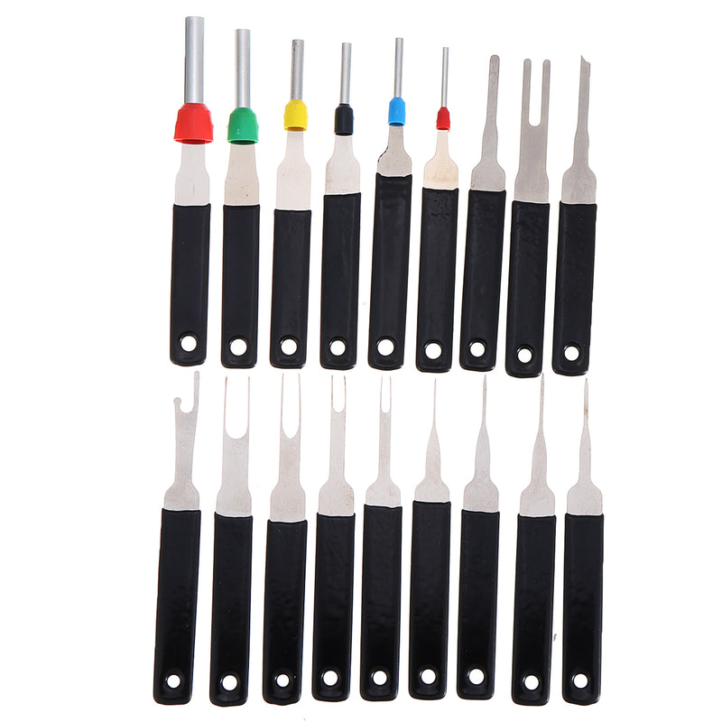 18pcs Car Plug Circuit Board Wire Harness Terminal Extraction Pick Connector Crimp Pin Back Needle Removal Tool