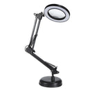 DC5V 10W Metal LED Swing Arm Table Lamp Magnifier Ring Reading Light Dimmable 3 Color Temperature for Study