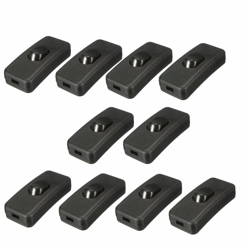 10pcs 250V 2A Light Switch Universal In Line Rocker Switch ON / OFF Rocker Switch