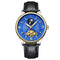 TEVISE T820B Casual Moon Phase Automatic Mechanical Watch Luxury Leather Strap Men Watch