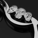 Motorcycle Aluminum Flame Skull Pattern Rearview Mirrors Decor For Harley