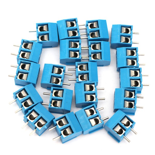 20pcs 2 Pin Plug-In Screw Terminal Block Connector 5.08mm Pitch