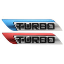 3D Metal Turbo Logo Car Body Fender Emblem Badge Decals Sticker Red/Blue