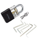 Locksmith Tension Tool Practice Lock Picks Set Combination Broken Key Extractor Tools Transparent Lock with Silicone
