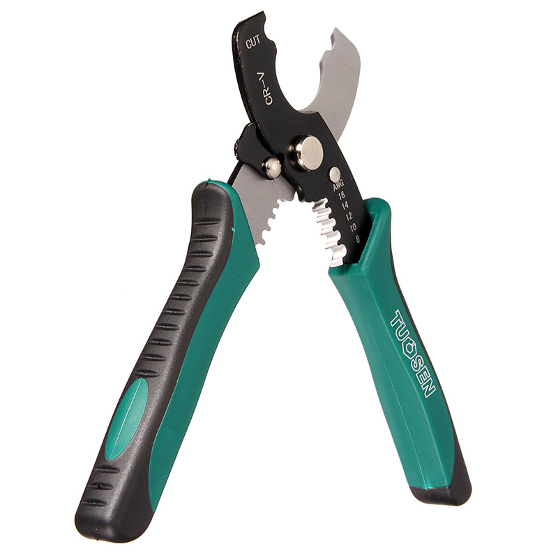 TUOSEN 8inch Wire Stripper Cable Cutting Scissor Stripping Pliers Cutter 1.6-4.0mm Hand Tools