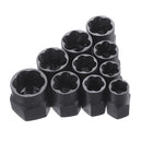 Drillpro 10pcs Damaged Nut Bolt Extractor Repair Kit Metric Broken Bolt Remover Stud Extractor