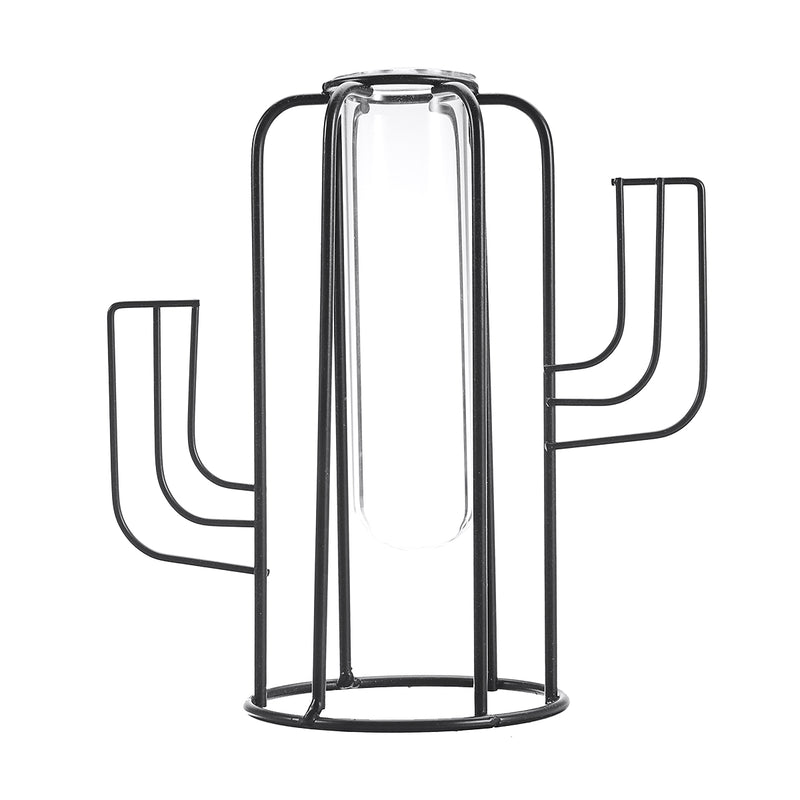 Creative Hanging Test Tube Glass Vase Hydroponic Flower Container + Base Holder