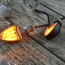 2pcs E11 Metal 18 LED Indicator Turn Signal Lights Motorcycle Bike Lamp Cafe Racer
