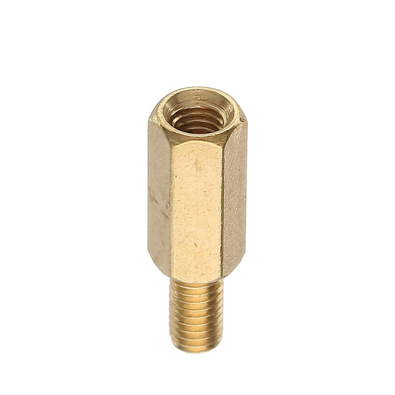 Suleve M3BH3 100Pcs M3 10mm+6mm Male-Female Brass Hex Standoffs Support Spacer Pillar for PCB Board