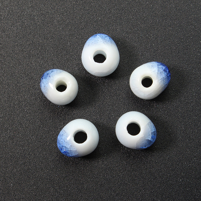 5Pcs 8mm Round Frozen Ceramic Loose Beads Handmade DIY Jewelry Making