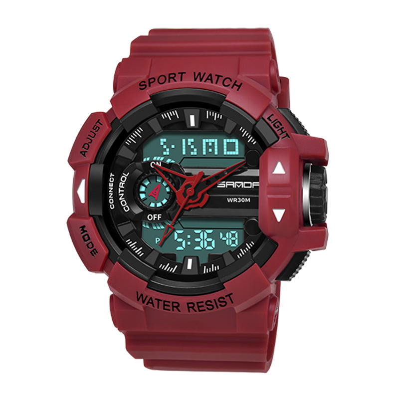 SANDA 599 Luminous Display Candar Stopwatch Men Fashion Sport Watch Dual Disaplay Digital Watch