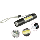 XANES 1518 XPE+COB 2Lights 1000Lumens 3Modes USB Rechargeable Brightness EDC LED Flashlight Suit