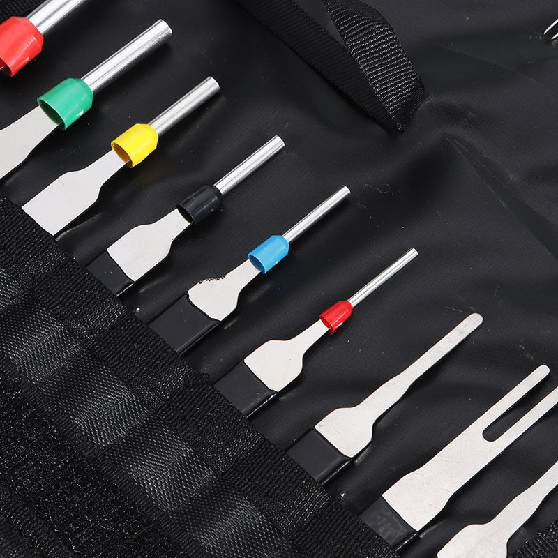 18pcs Car Plug Circuit Board Wire Harness Terminal Extraction Pick Connector Crimp Pin Back Needle Removal Tool