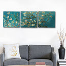 Miico Hand Painted Three Combination Decorative Paintings Botanic Flower Wall Art For Home Decoration