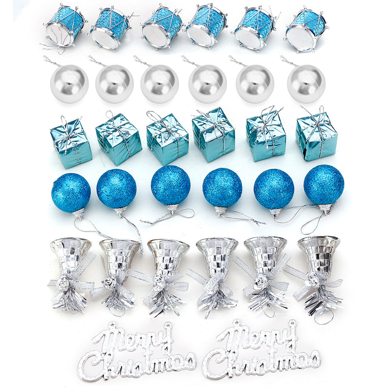 32PCS Christmas Xmas Tree Decorations Hanging Ornaments Baubles Balls Drums Bells
