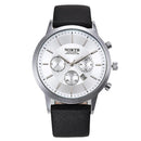 NORTH 6009 Fashion Men Quartz Watch Casual Decorative Little Dails Leather Strap Wristwatch