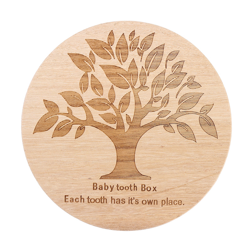 Boy Girl Kids Tooth Wooden Storage Display Box Save Milk Tooth Baby Hair Keepsake
