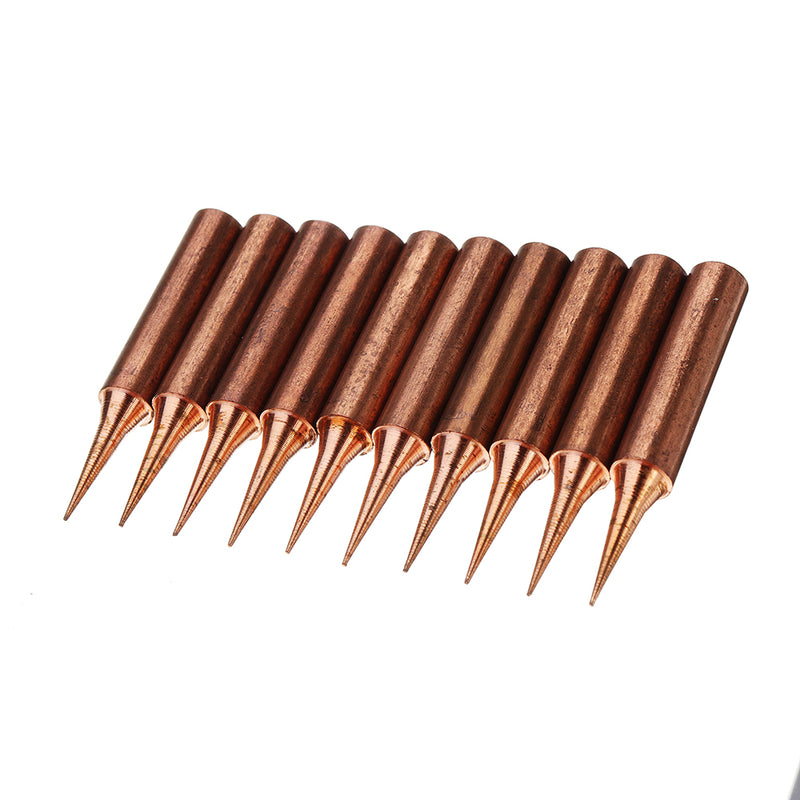 10Pcs Pure Copper Iron Tips 900M-T-I Soldering Tips for Soldering Rework Soldering Iron Station