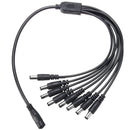 5.5x2.1mm DC 12V 6A Power Supply Adapter for CCTV Security Camera DVR + 8 Split Power Cable