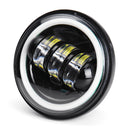 4 Inch 10-32V 2400LM 6000K Motorcycle LED Front Headlight Flood Light IP67 CE Spot Fog Passing Light With Angel Circle Lights